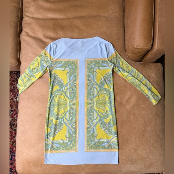 BCBGMaxAzria Size XS Dress Noely Paisley Block Print Shift Blue Multicolor - Picture 9 of 10